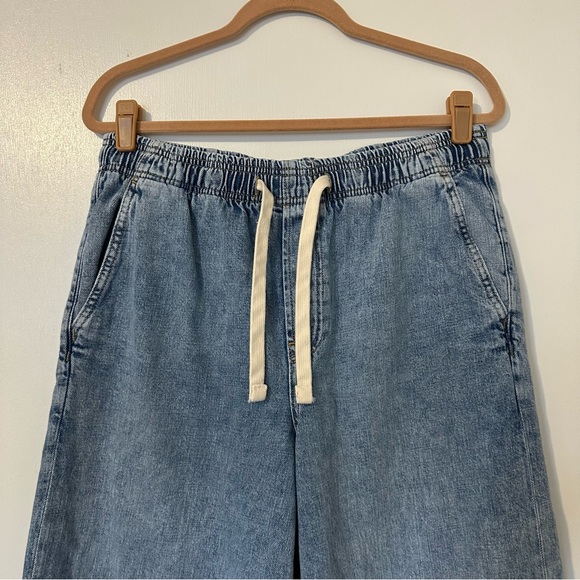 Gap High Rise Pull On Wide Leg Jeans Womens Medium Blue Light Wash - Picture 4 of 10